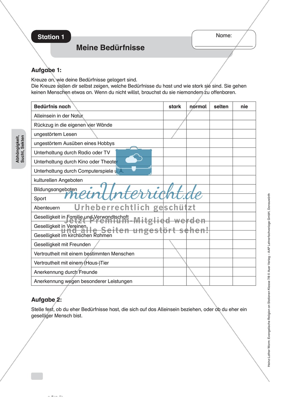 Körperliche und psychische Abhängigkeit an Stationen Preview 1