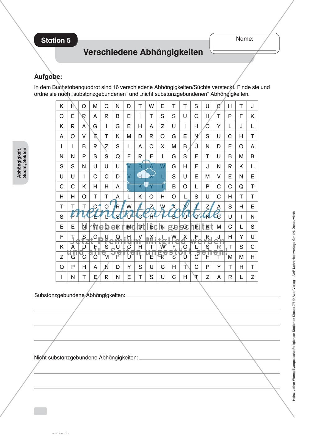 Körperliche und psychische Abhängigkeit an Stationen Preview 5