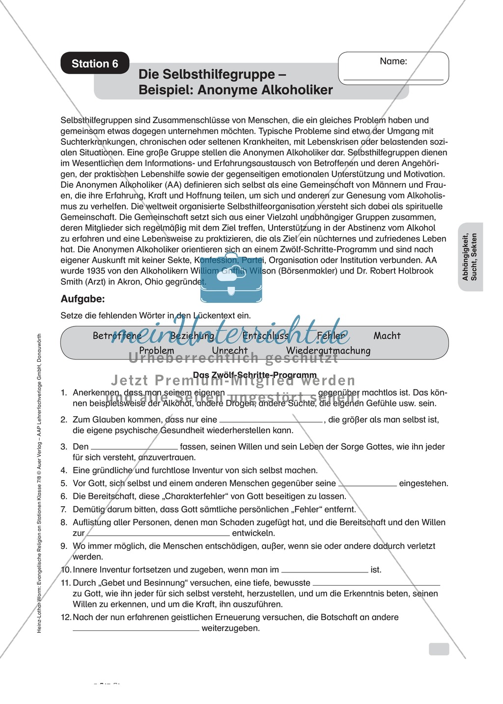 Körperliche und psychische Abhängigkeit an Stationen Preview 6