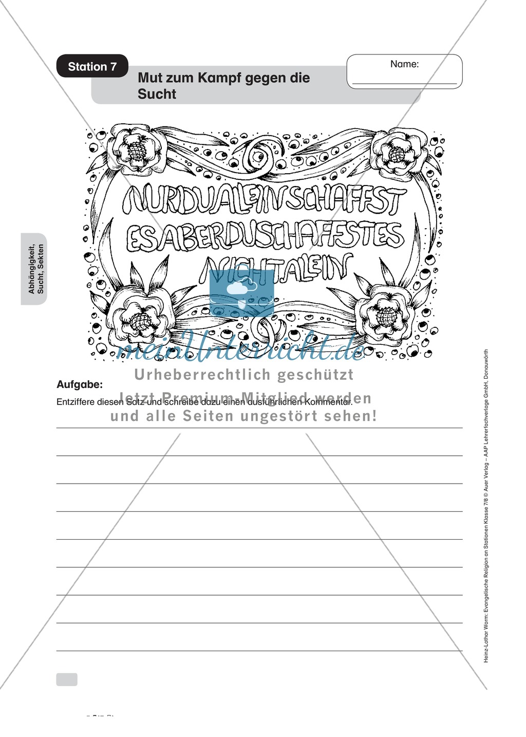 Körperliche und psychische Abhängigkeit an Stationen Preview 7