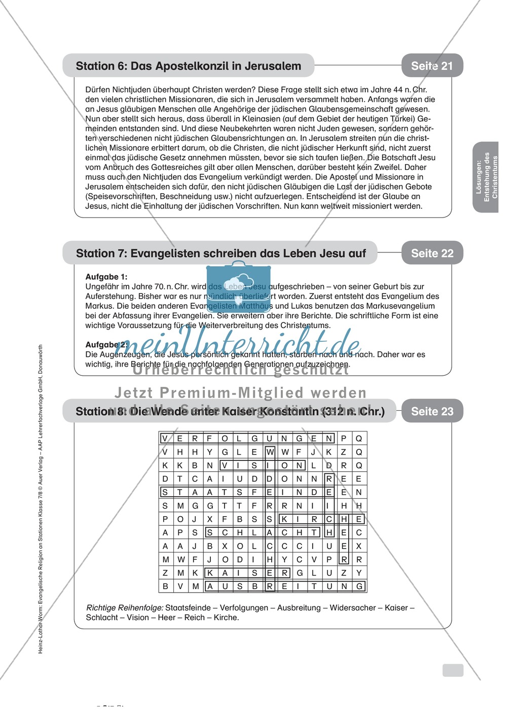 Die Entstehung des Christentums an Stationen Preview 10