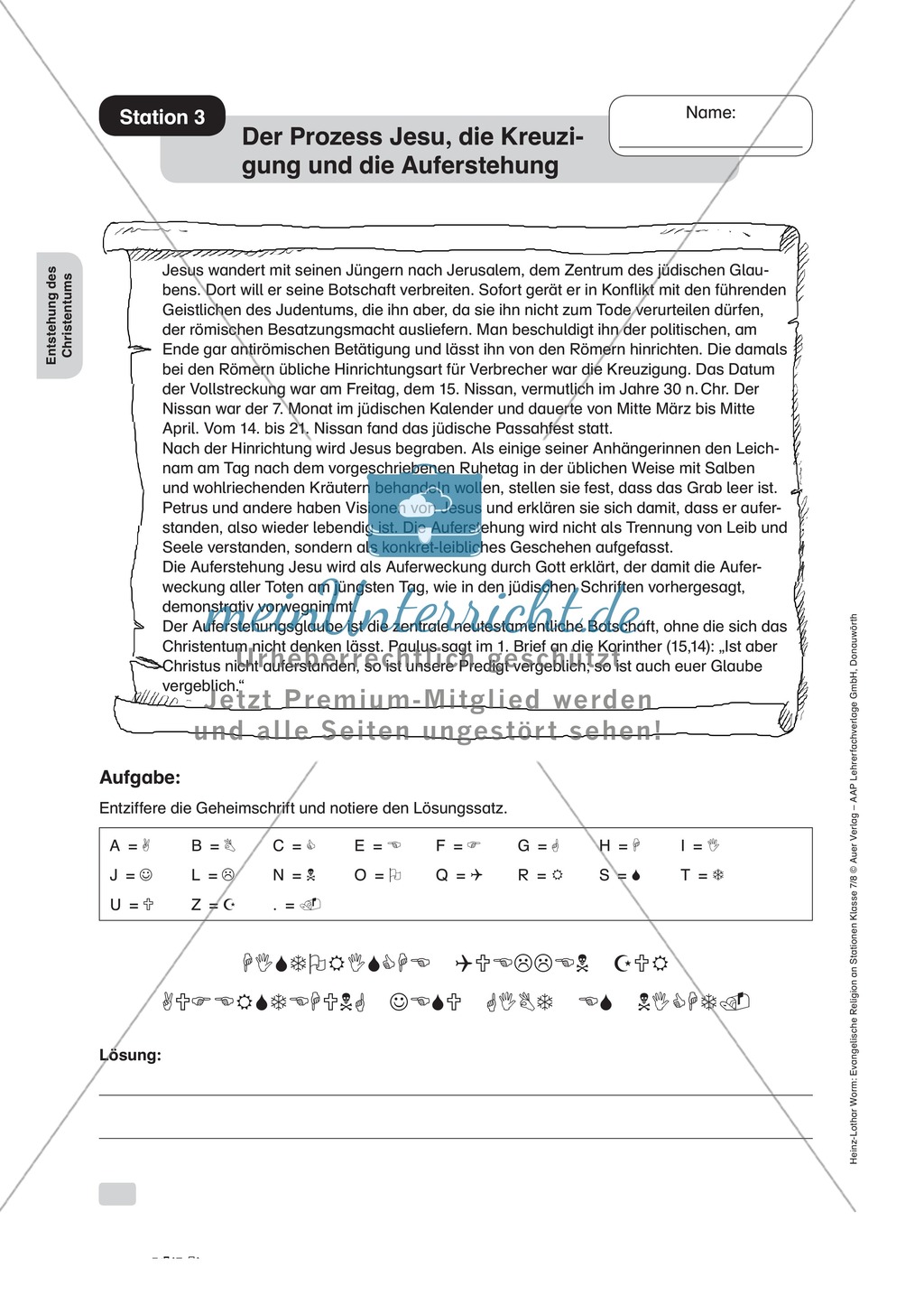 Die Entstehung des Christentums an Stationen Preview 3