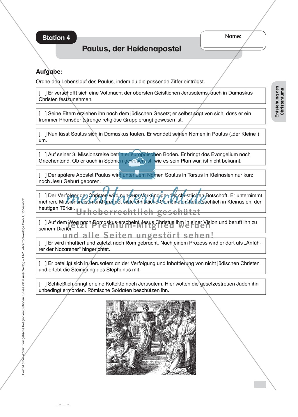 Die Entstehung des Christentums an Stationen Preview 4