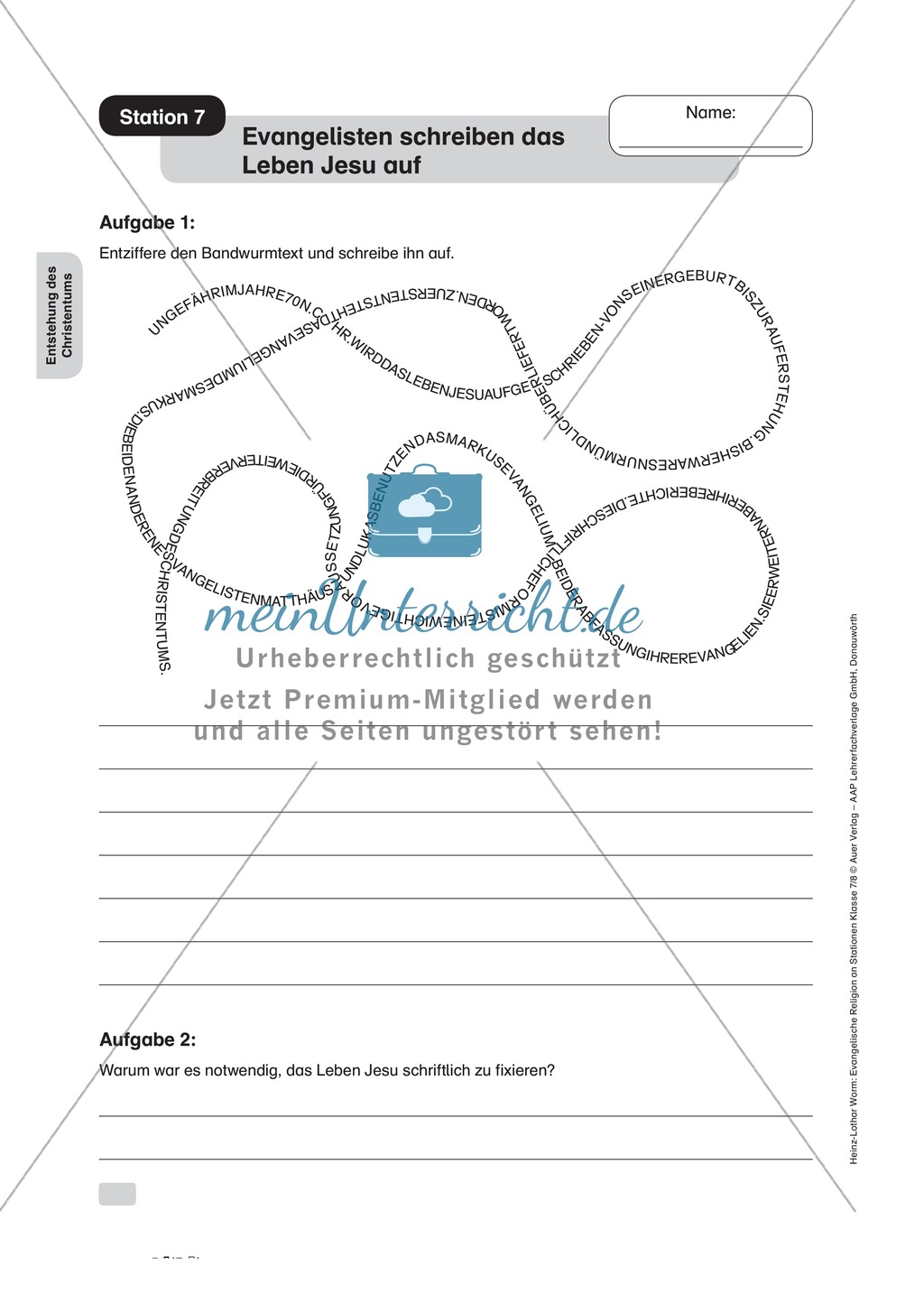 Die Entstehung des Christentums an Stationen Preview 7