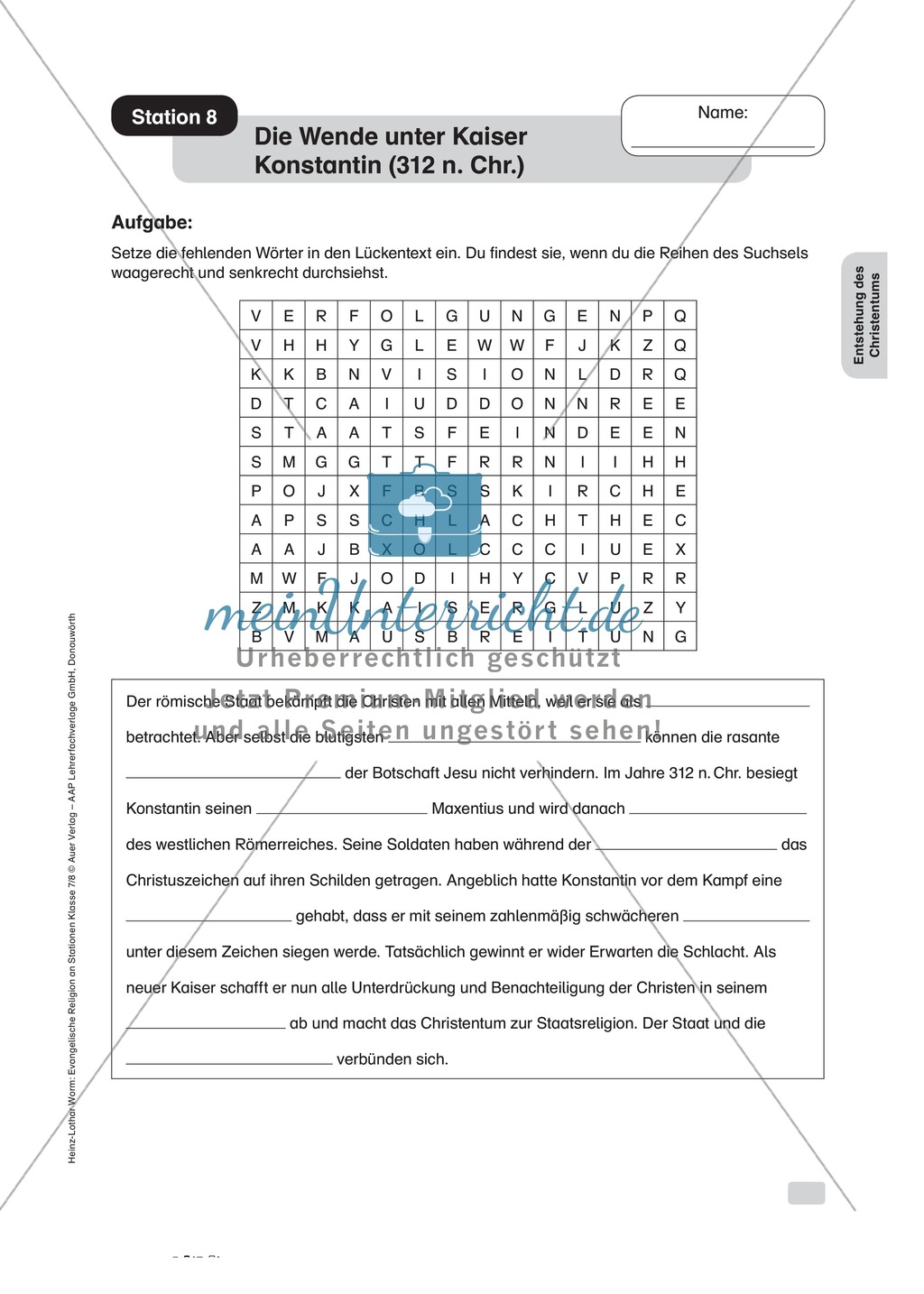 Die Entstehung des Christentums an Stationen Preview 8