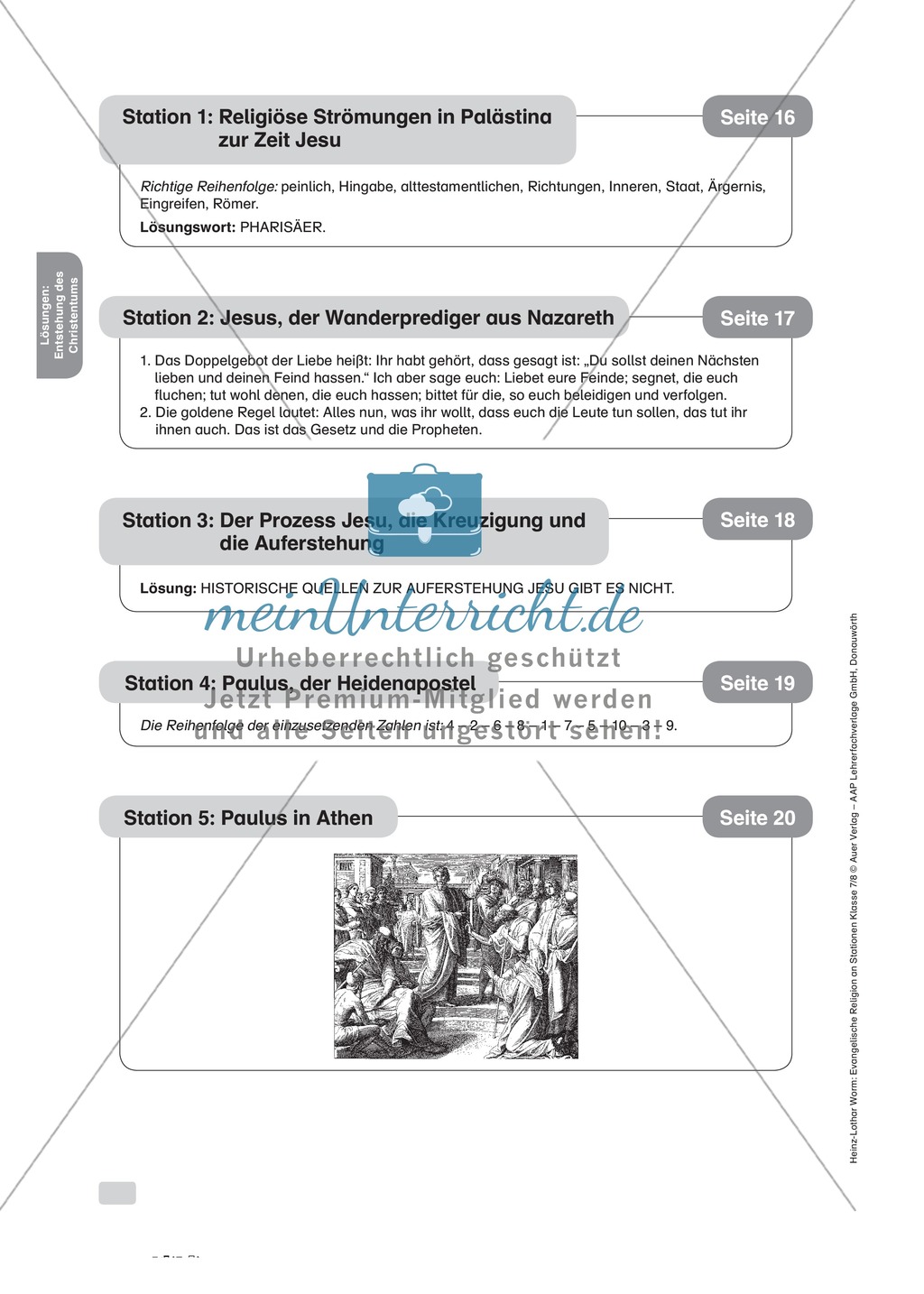 Die Entstehung des Christentums an Stationen Preview 9