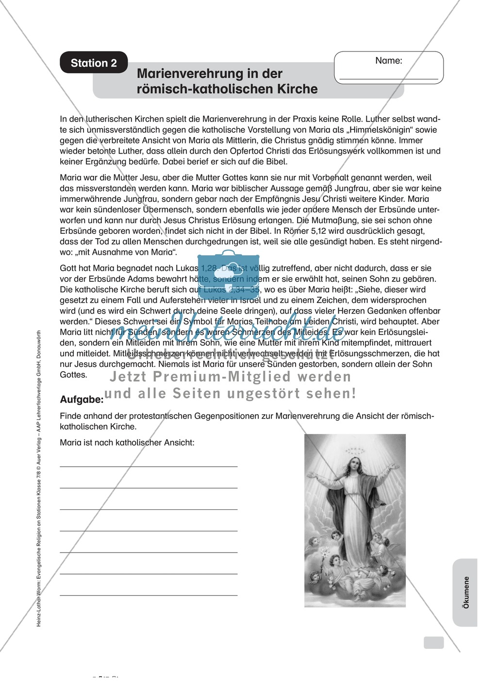 Ökumene: Heiligenverehrung in der katholischen Kirche Preview 1