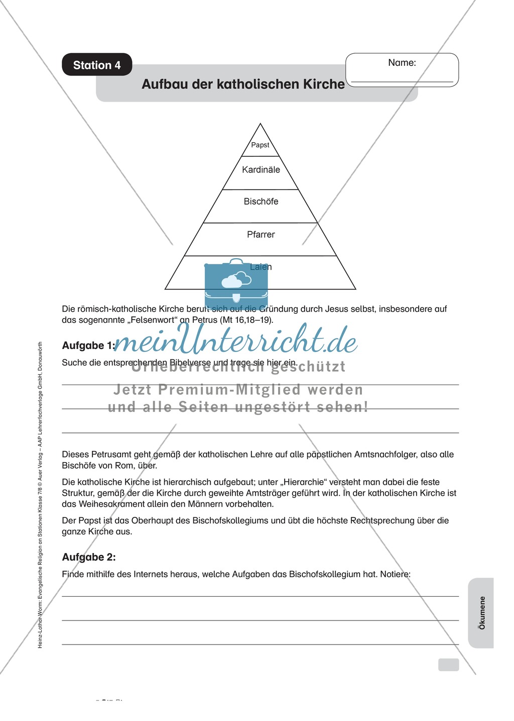 Die Unterschiede der Ökumene an Stationen Preview 4