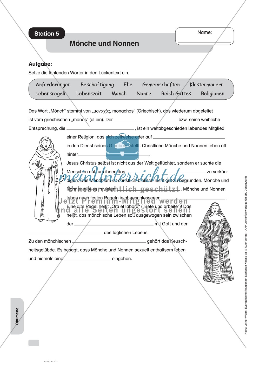 Die Unterschiede der Ökumene an Stationen Preview 5