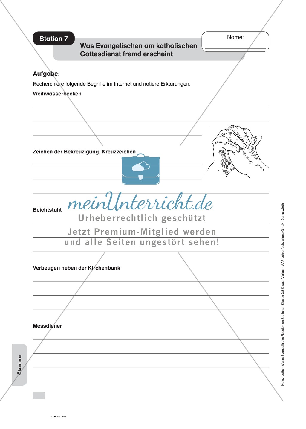 Die Unterschiede der Ökumene an Stationen Preview 7