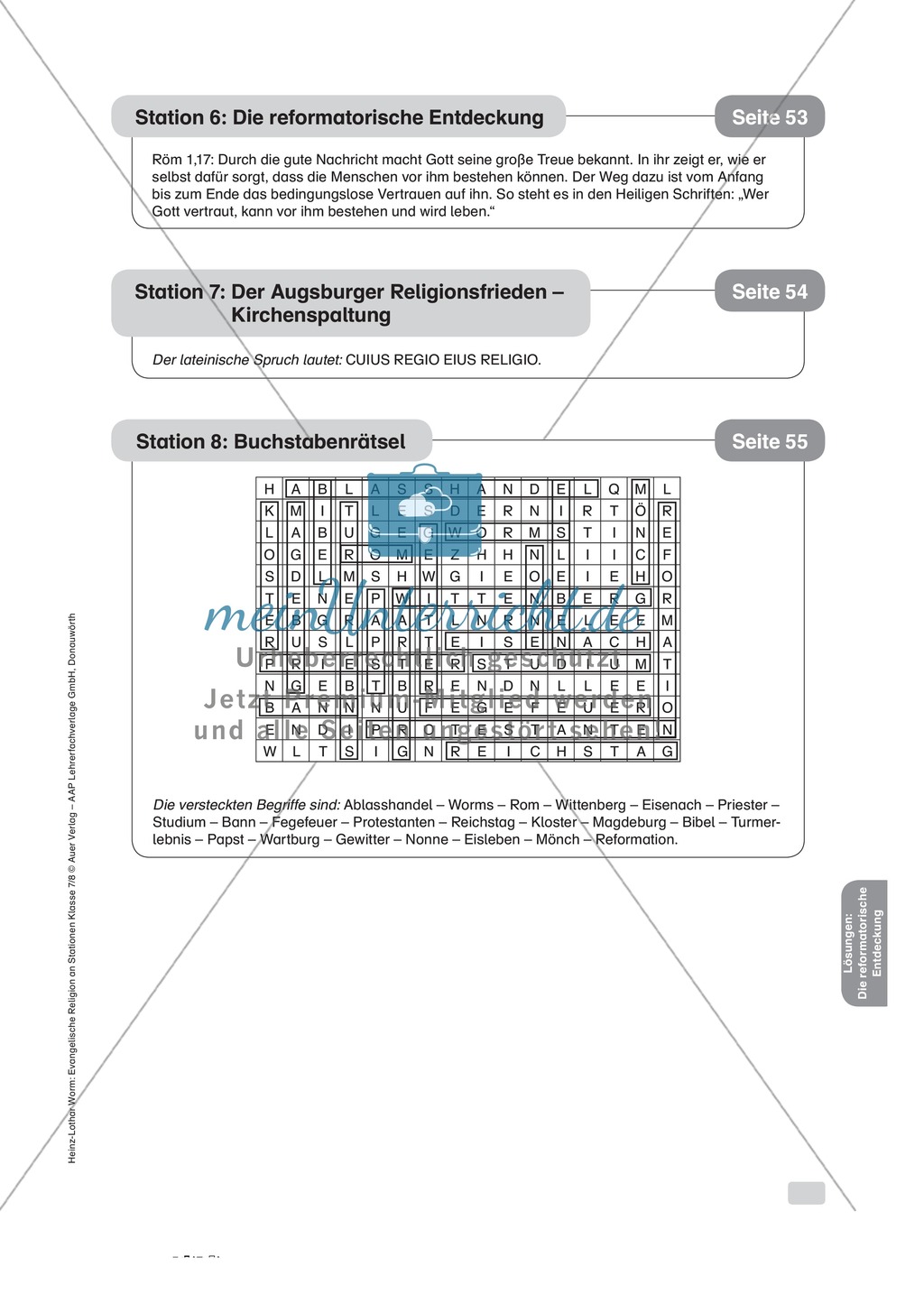 Leben und Wirken Martin Luthers an Stationen Preview 10