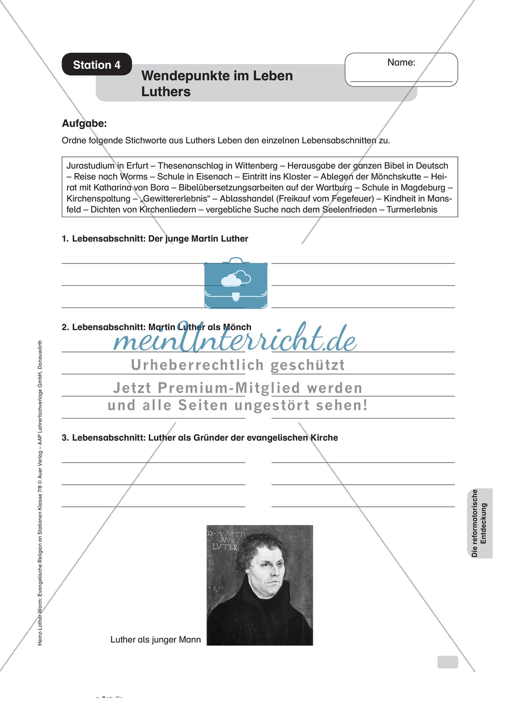 Leben und Wirken Martin Luthers an Stationen Preview 4