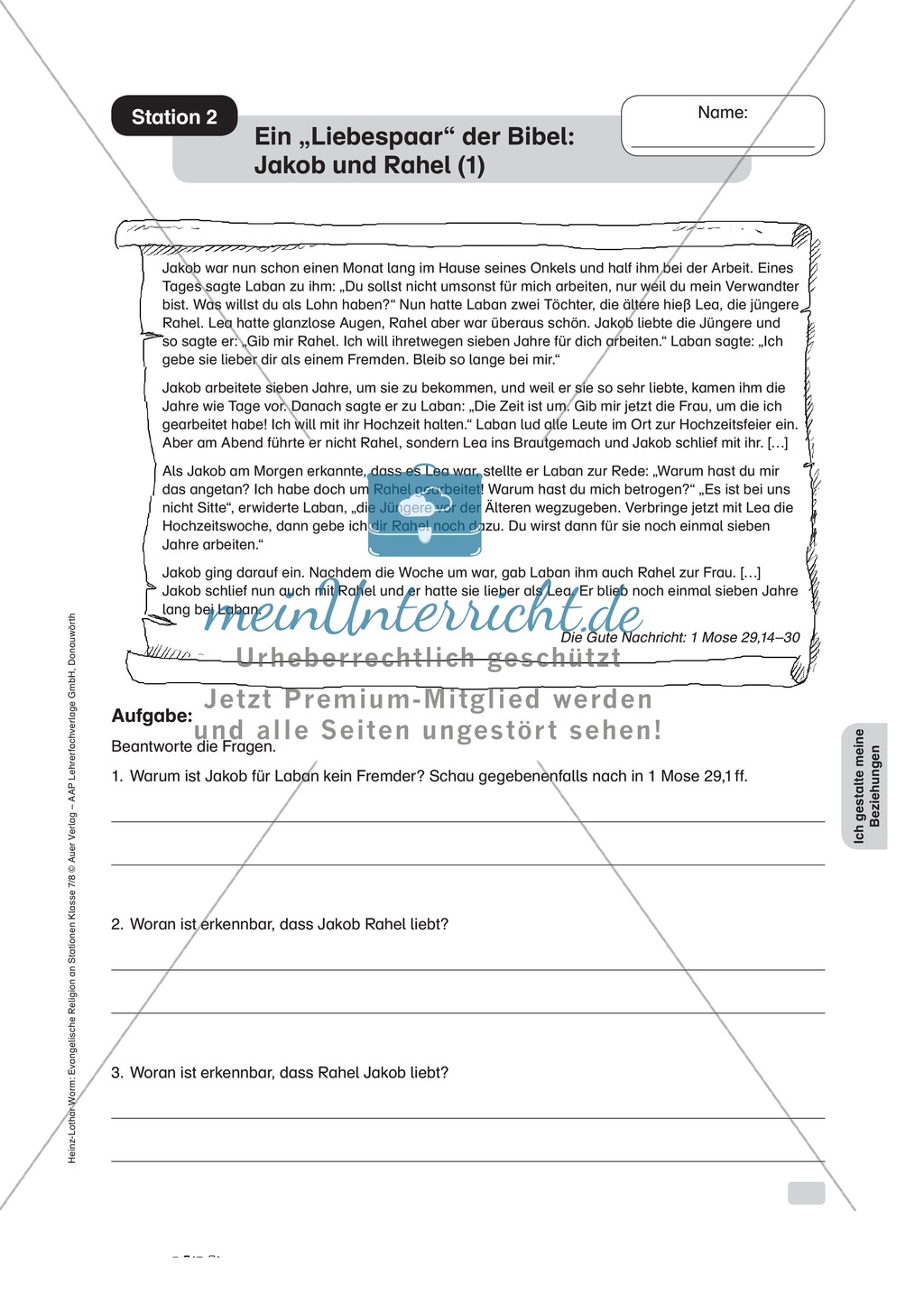 Beziehungen erleben und gestalten an Stationen Preview 2