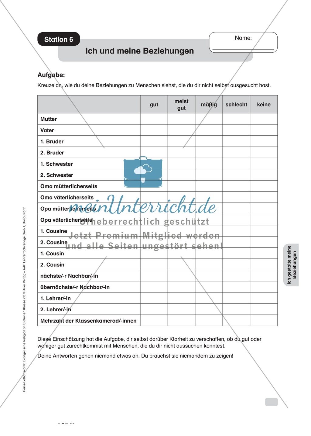 Beziehungen erleben und gestalten an Stationen Preview 6