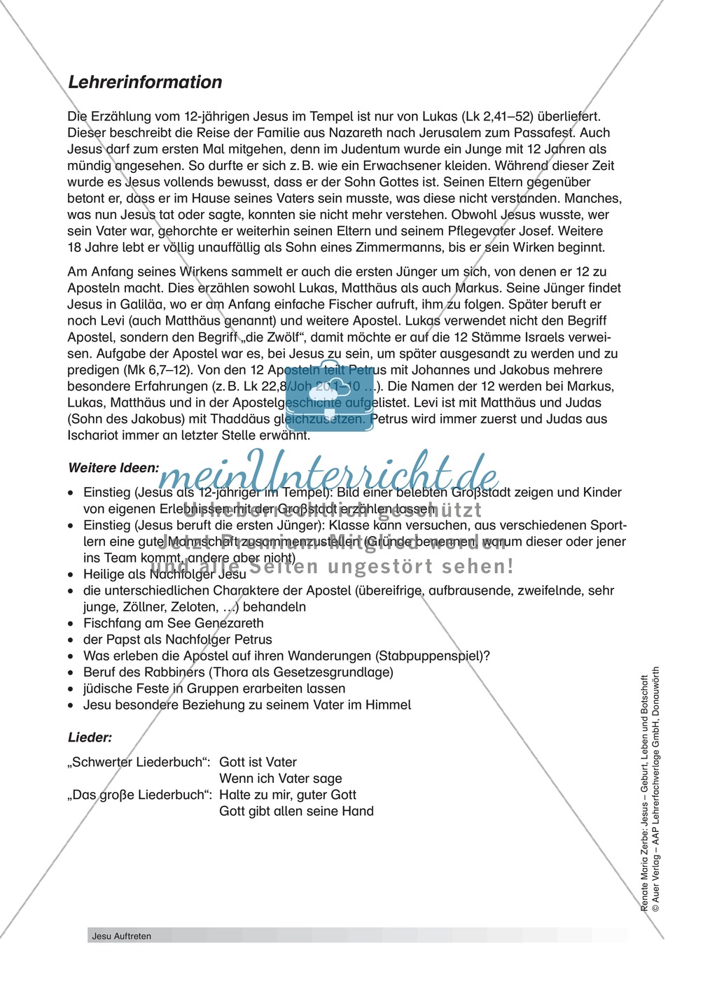 Unterrichtsideen zum Thema Jesus` Auftreten Preview 3