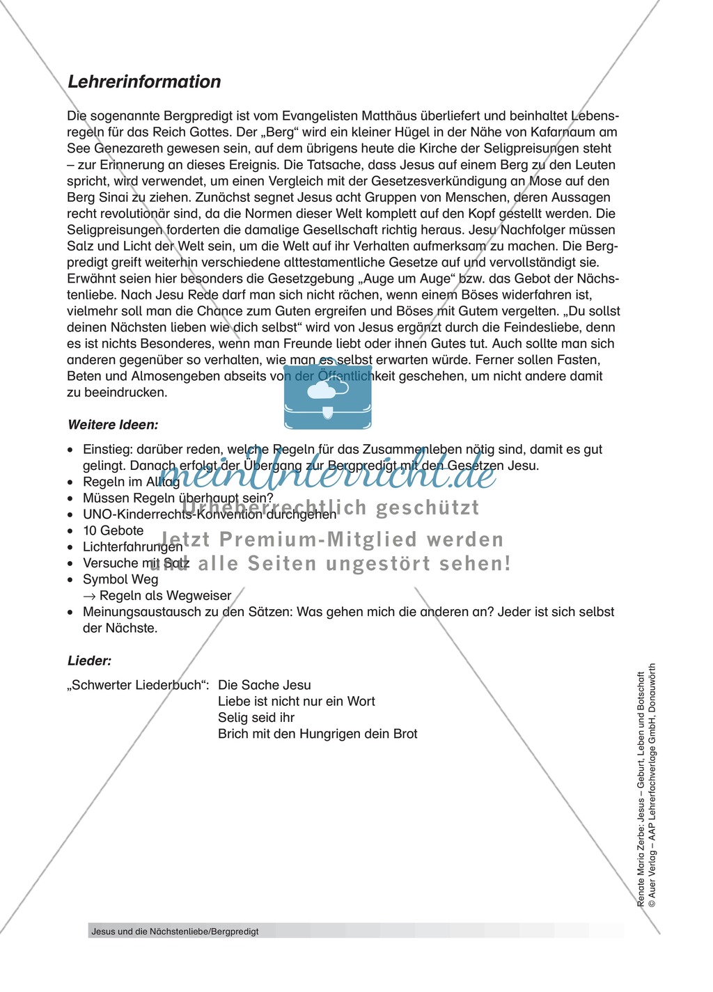 Jesus: Die Bergpredigt mit Lehrerinformationen Preview 3
