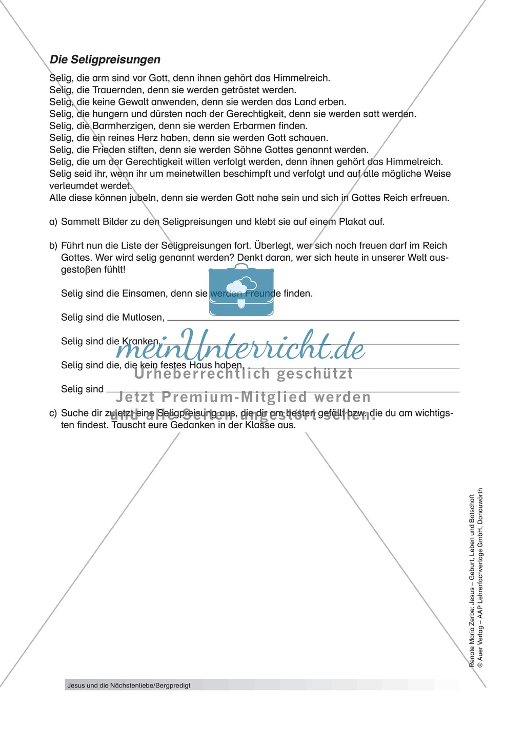 Jesus: Die Bergpredigt mit Lehrerinformationen Preview 4