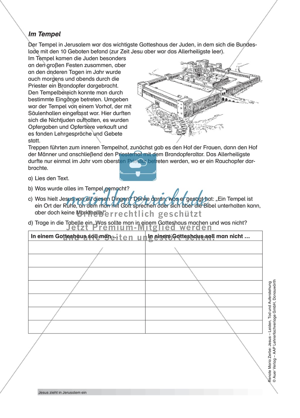 Jesus: Unterrichtsvorschlag zum Thema Palmsonntag + Lehrerinformation + Arbeitsblätter Preview 6