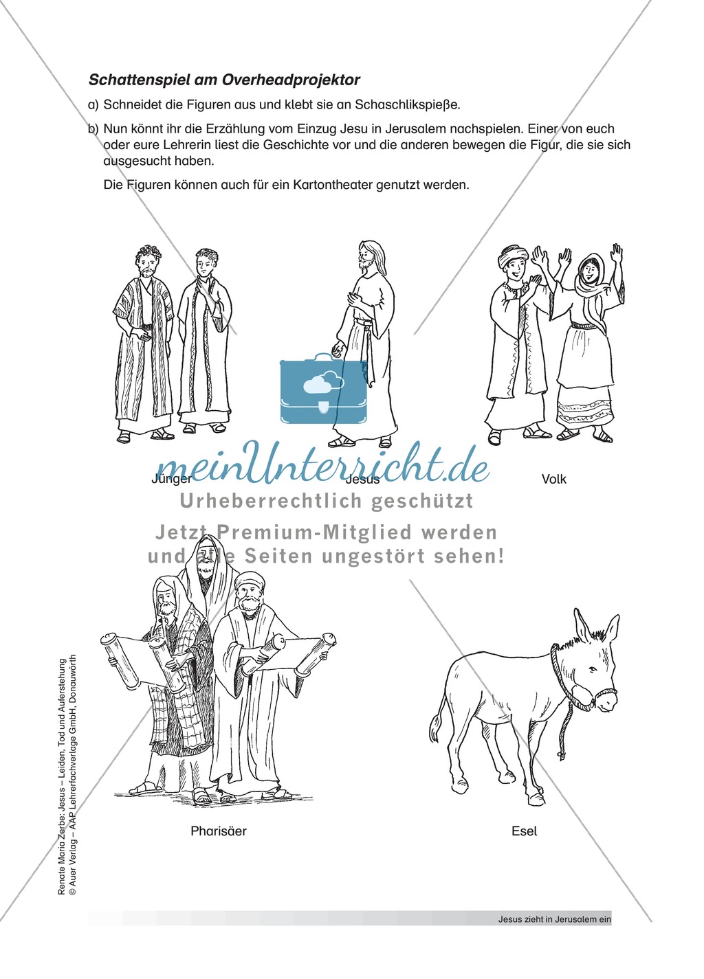 Jesus: Unterrichtsvorschlag zum Thema Palmsonntag + Lehrerinformation + Arbeitsblätter Preview 7