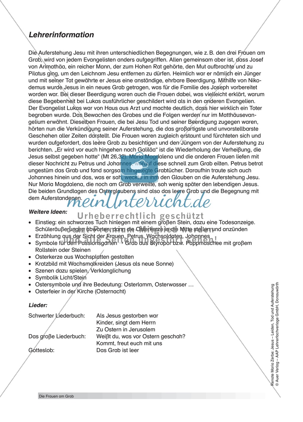 Unterrichtsvorschlag zum Thema