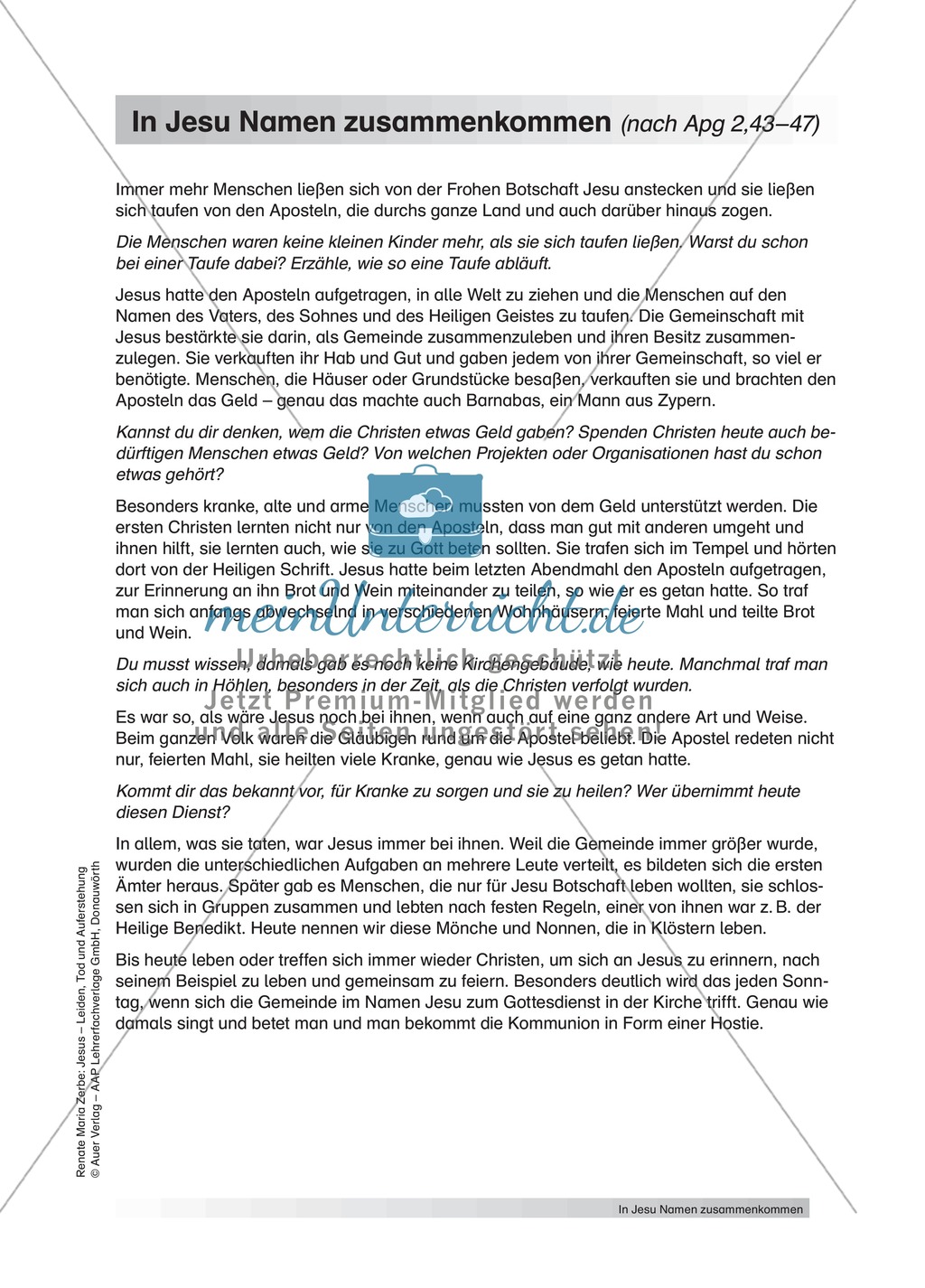In Jesus´ Namen zusammenkommen mit Lehrerinformationen Preview 1