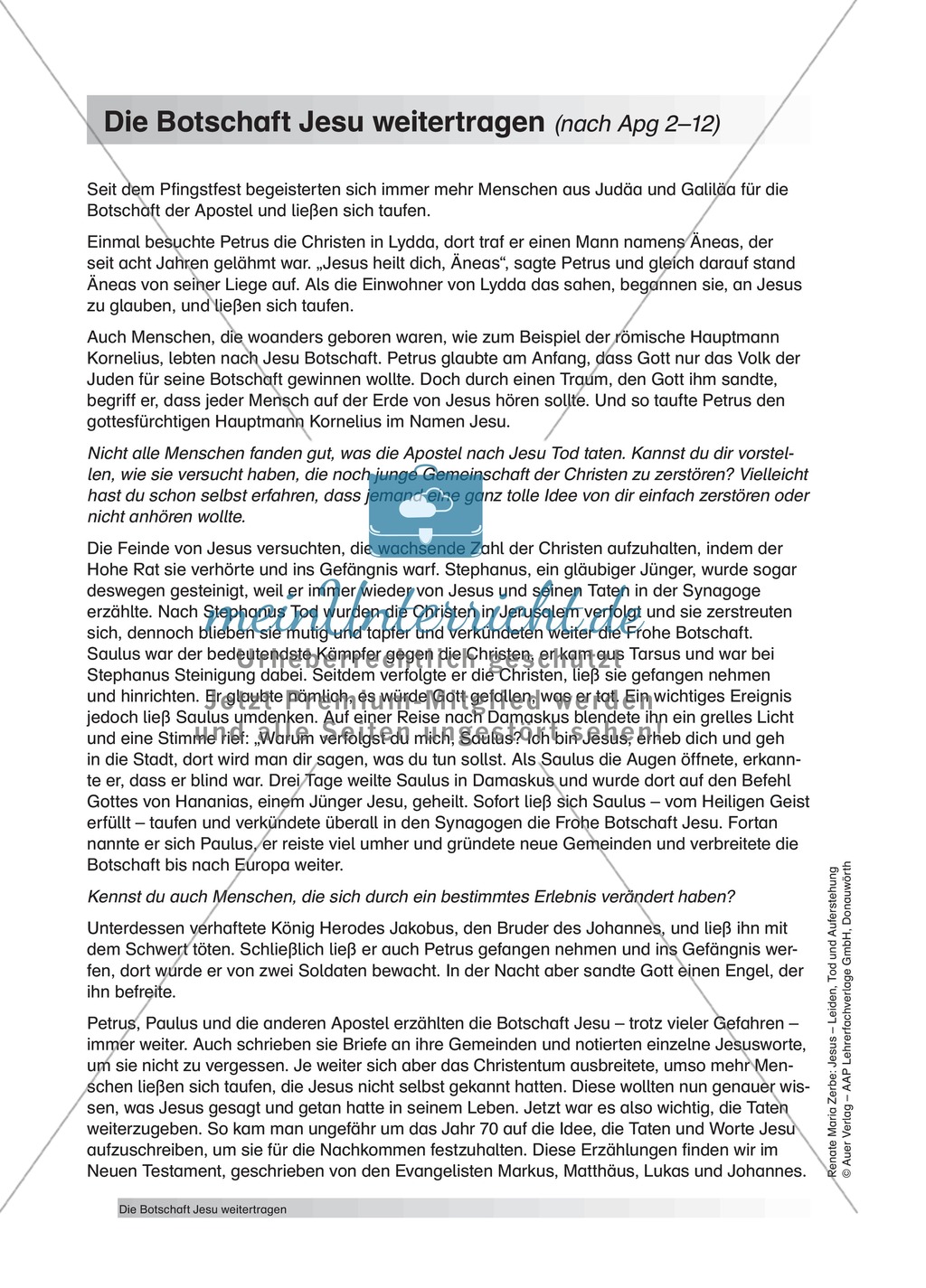 Unterrichtsvorschlag zum Thema