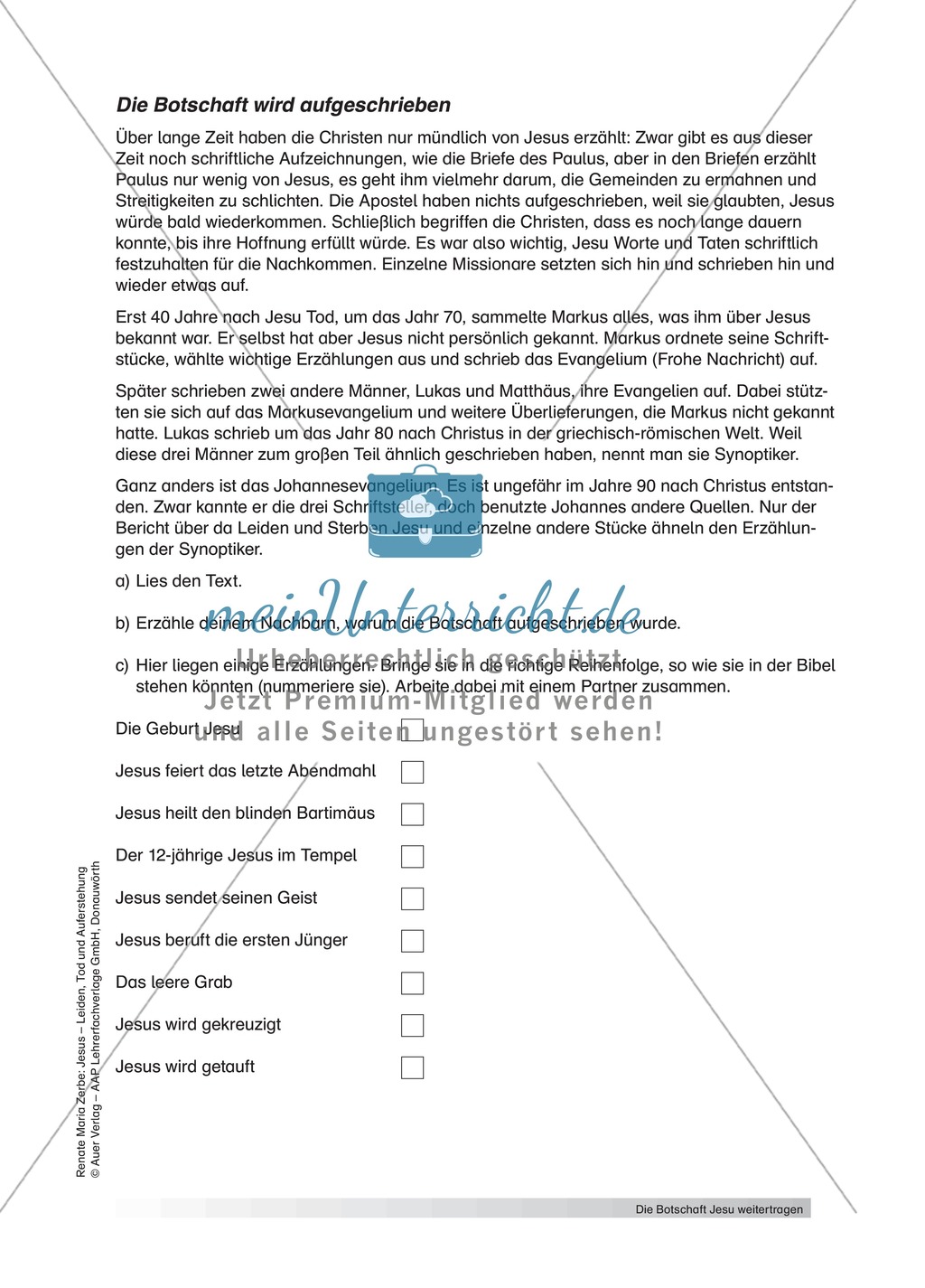 Unterrichtsvorschlag zum Thema
