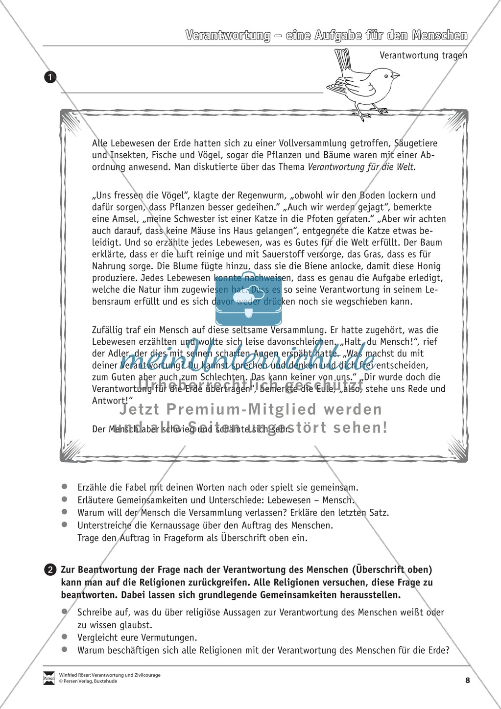 Verantwortung: Was es bedeutet Verantwortung zu übernehmen - Arbeitsblätter Preview 6