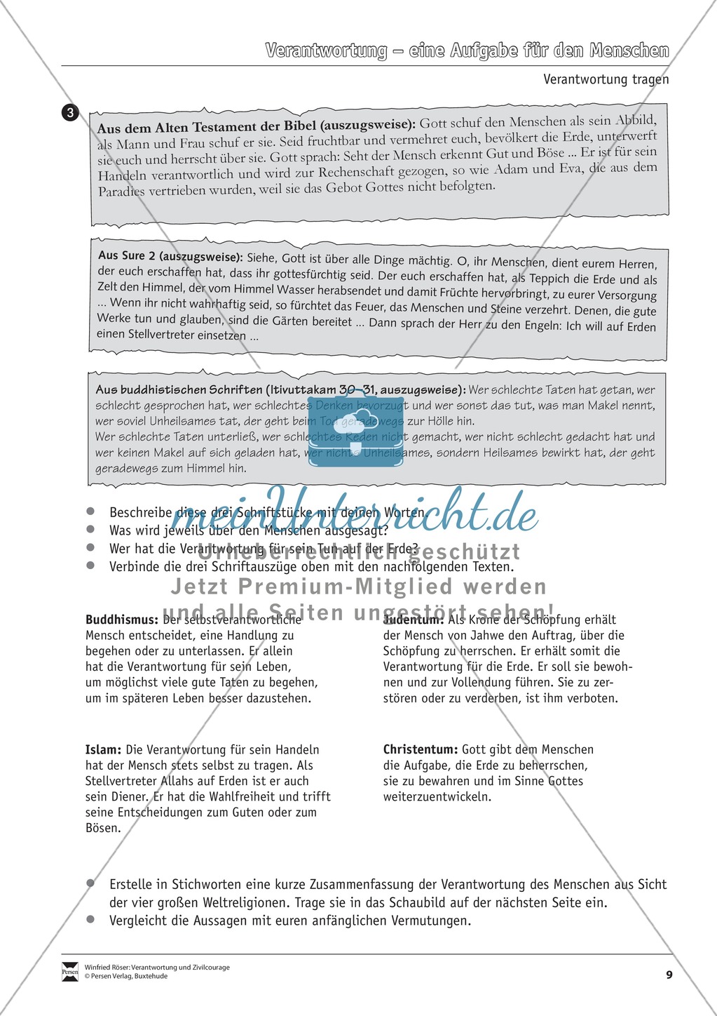 Verantwortung: Die Ansichten der Weltreligionen Preview 1
