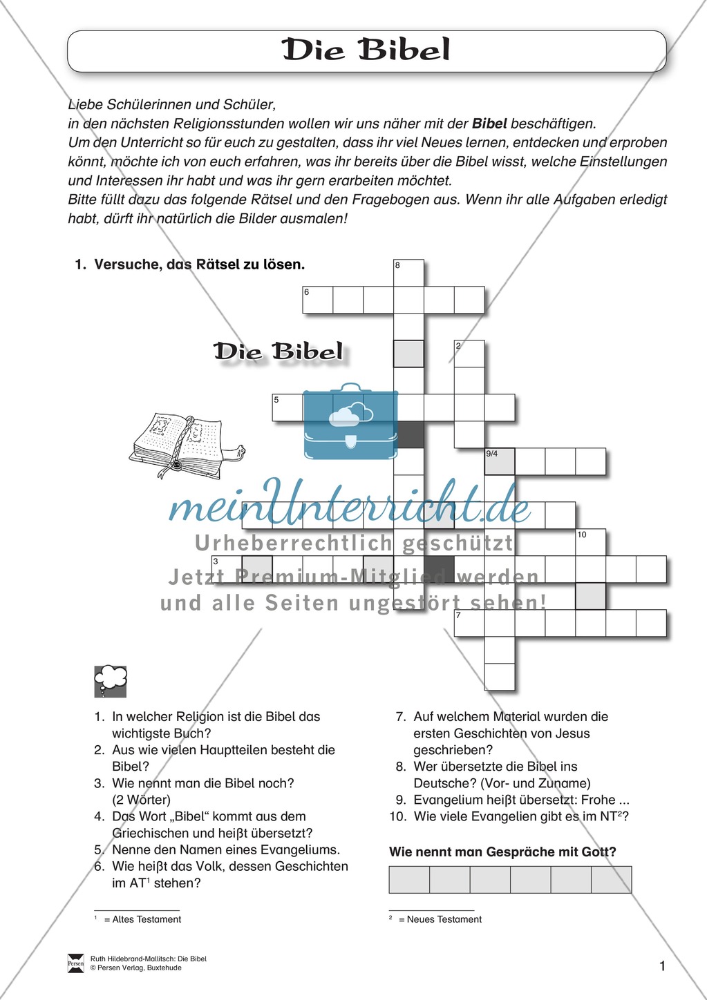 Die Bibel: Was ich über die Bibel weiß - ein Quiz Preview 1