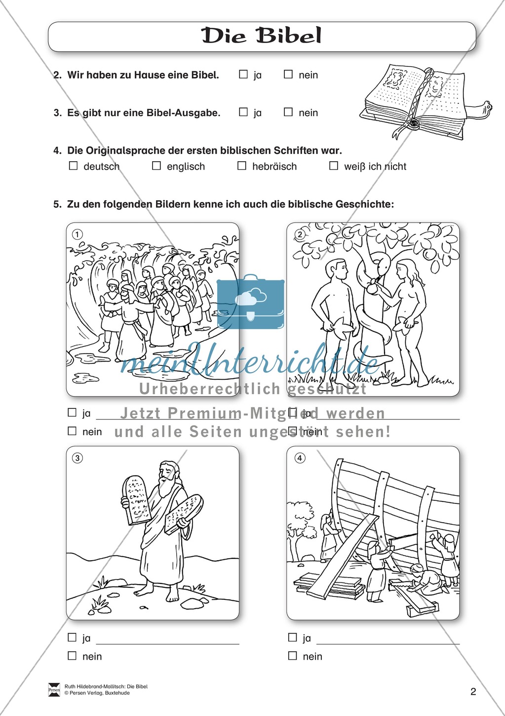 Die Bibel: Was ich über die Bibel weiß - ein Quiz Preview 2