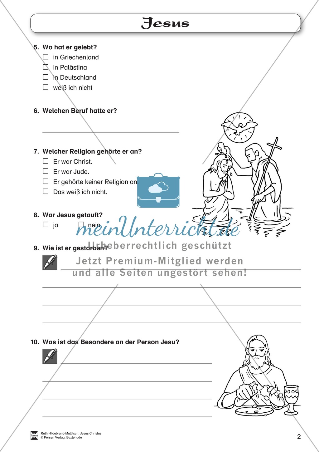 Wissenstest zum Thema Leben und Wirken von Jesus Preview 2