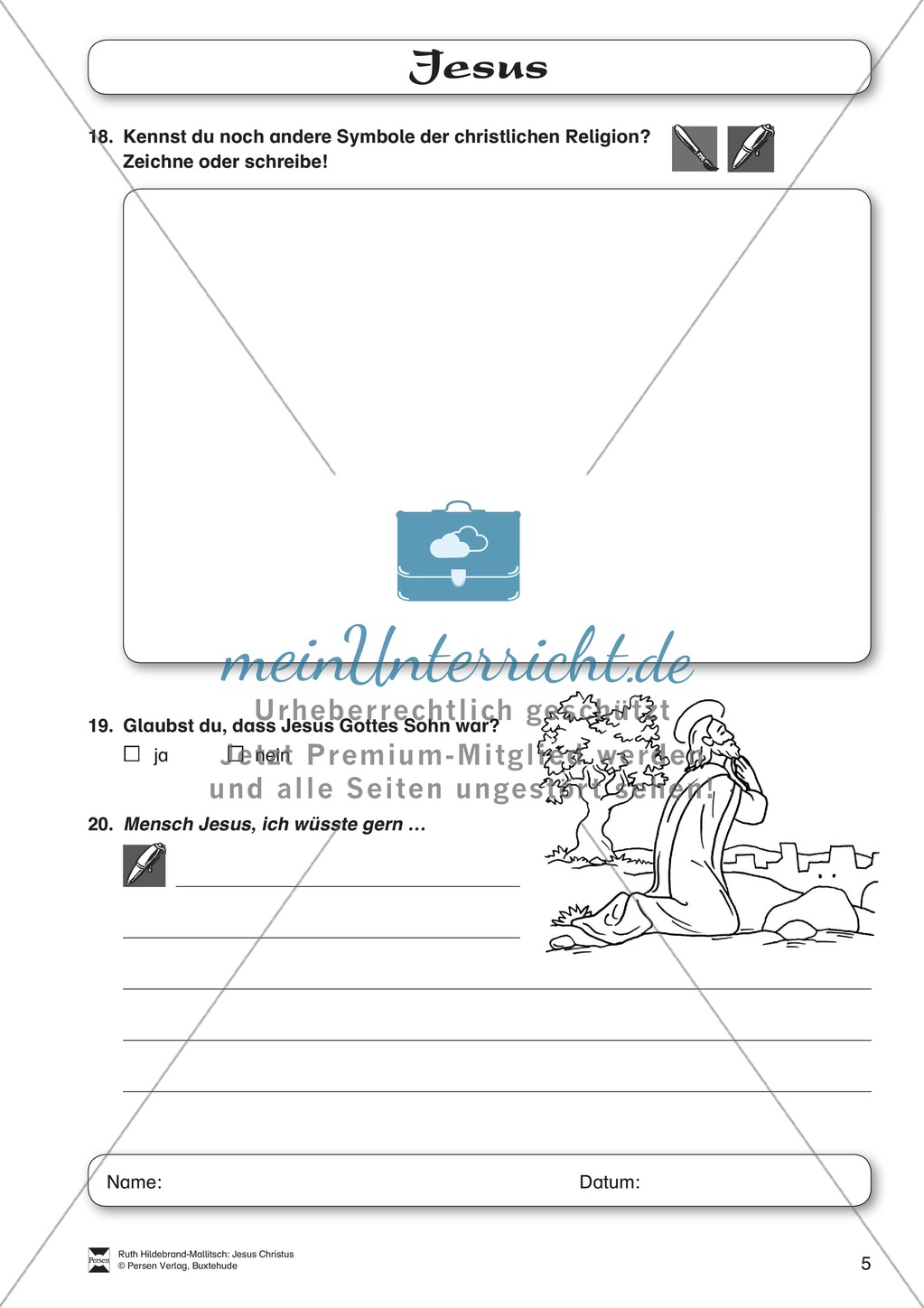 Wissenstest zum Thema Leben und Wirken von Jesus Preview 5
