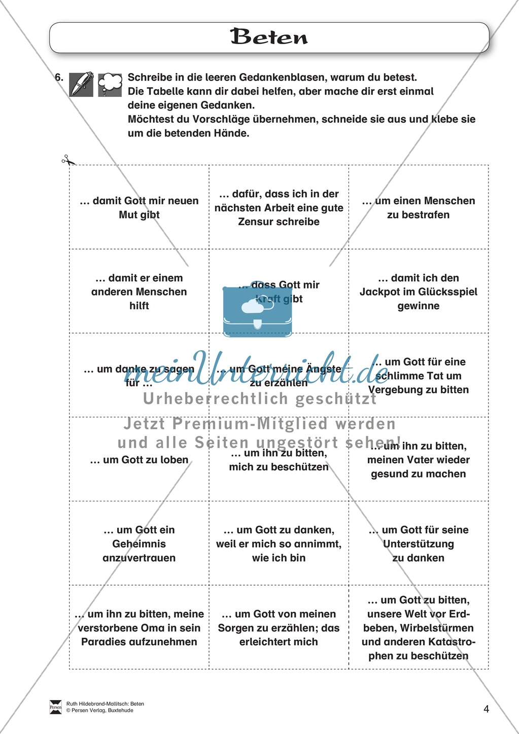 Beten: Selbsteinschätzung warum man betet Preview 1