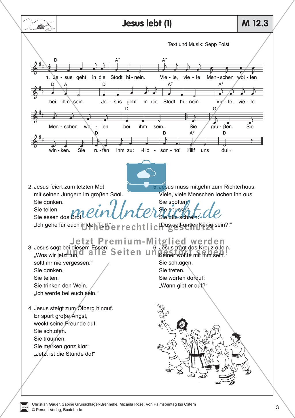 Von Palmsonntag bis Karfreitag - Bodenbild mit Erzählung + Lied Preview 3