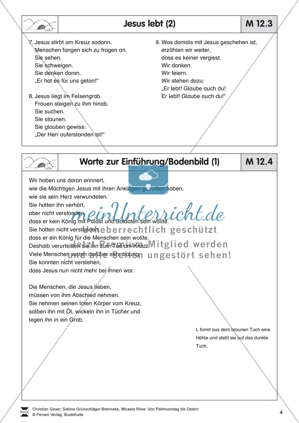 Ostern - Bodenbild mit Erzählung + Lied Preview 1