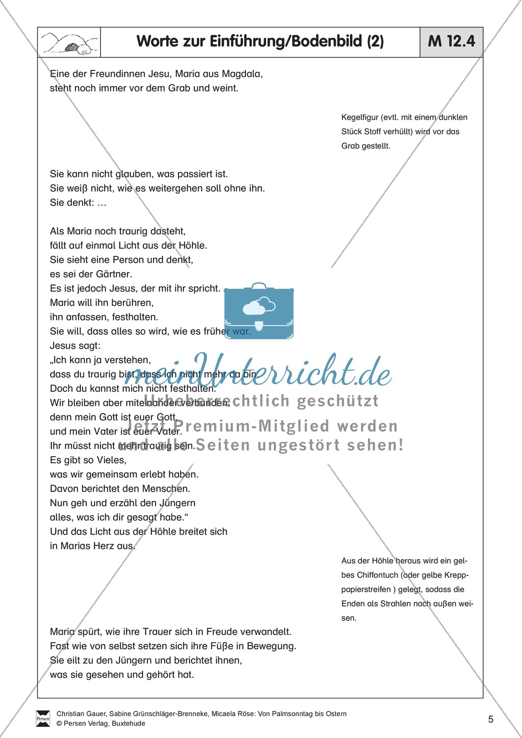 Ostern - Bodenbild mit Erzählung + Lied Preview 2