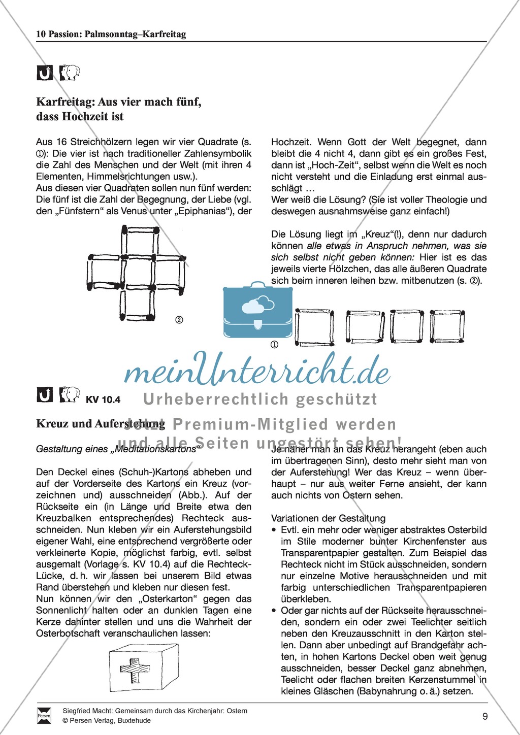 Passion - Palmentanz, Kanon, wortspielerische Meditation, Meditationskarton Preview 3