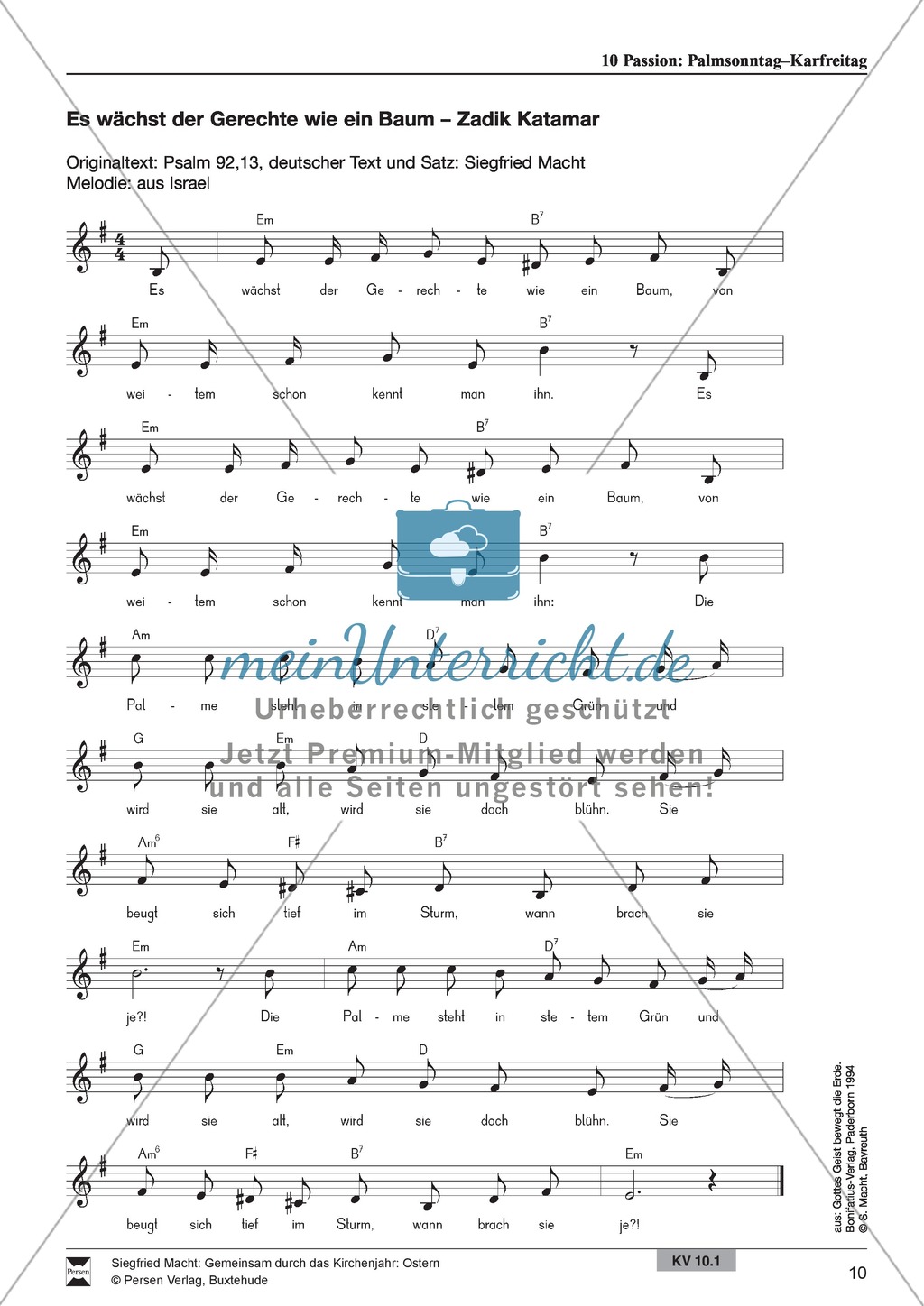 Passion - Palmentanz, Kanon, wortspielerische Meditation, Meditationskarton Preview 4