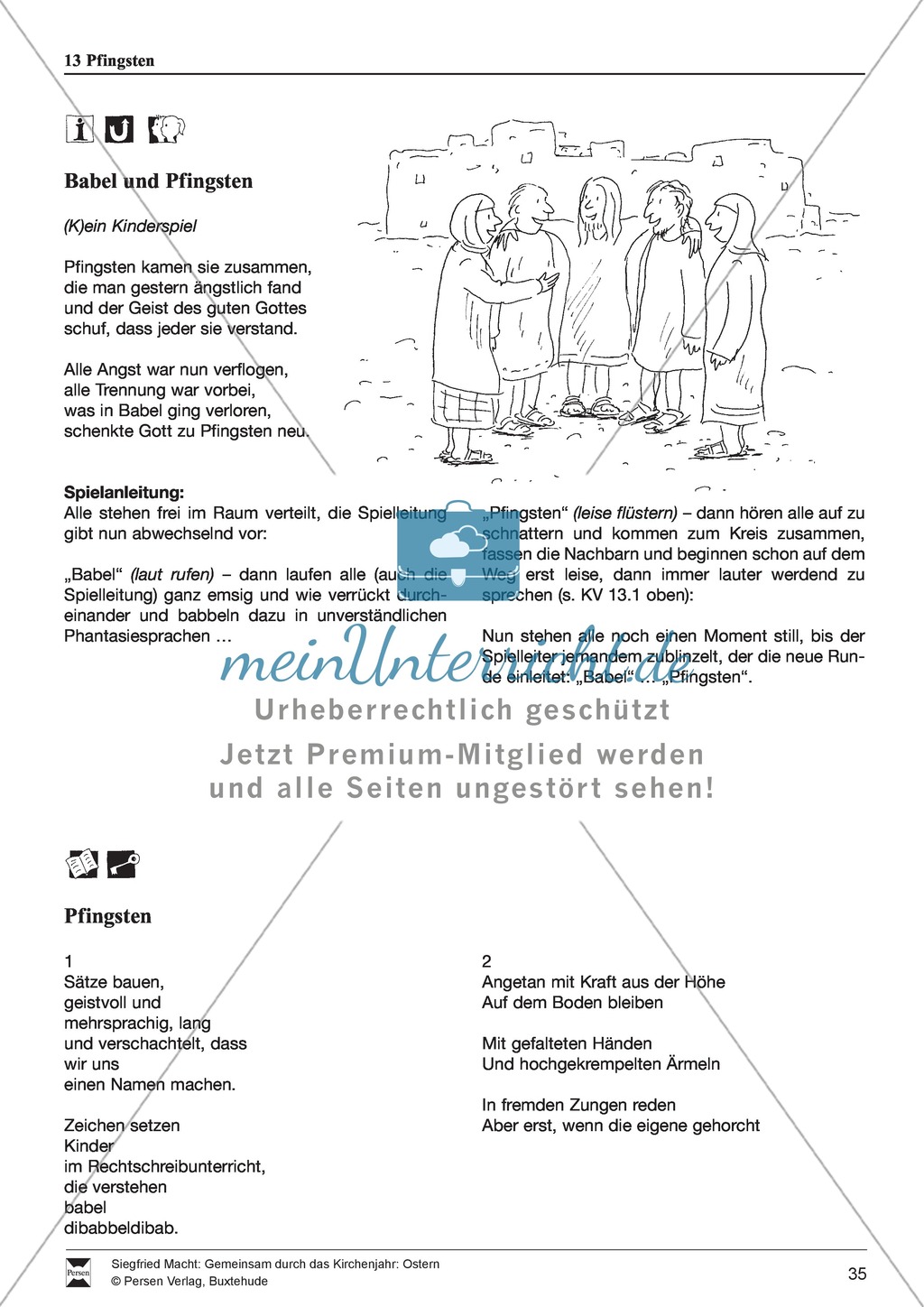 Pfingsten - Würfelspiel, Pfingstpunsch, Erzählung, Musik, Basteln, Spielen Preview 5