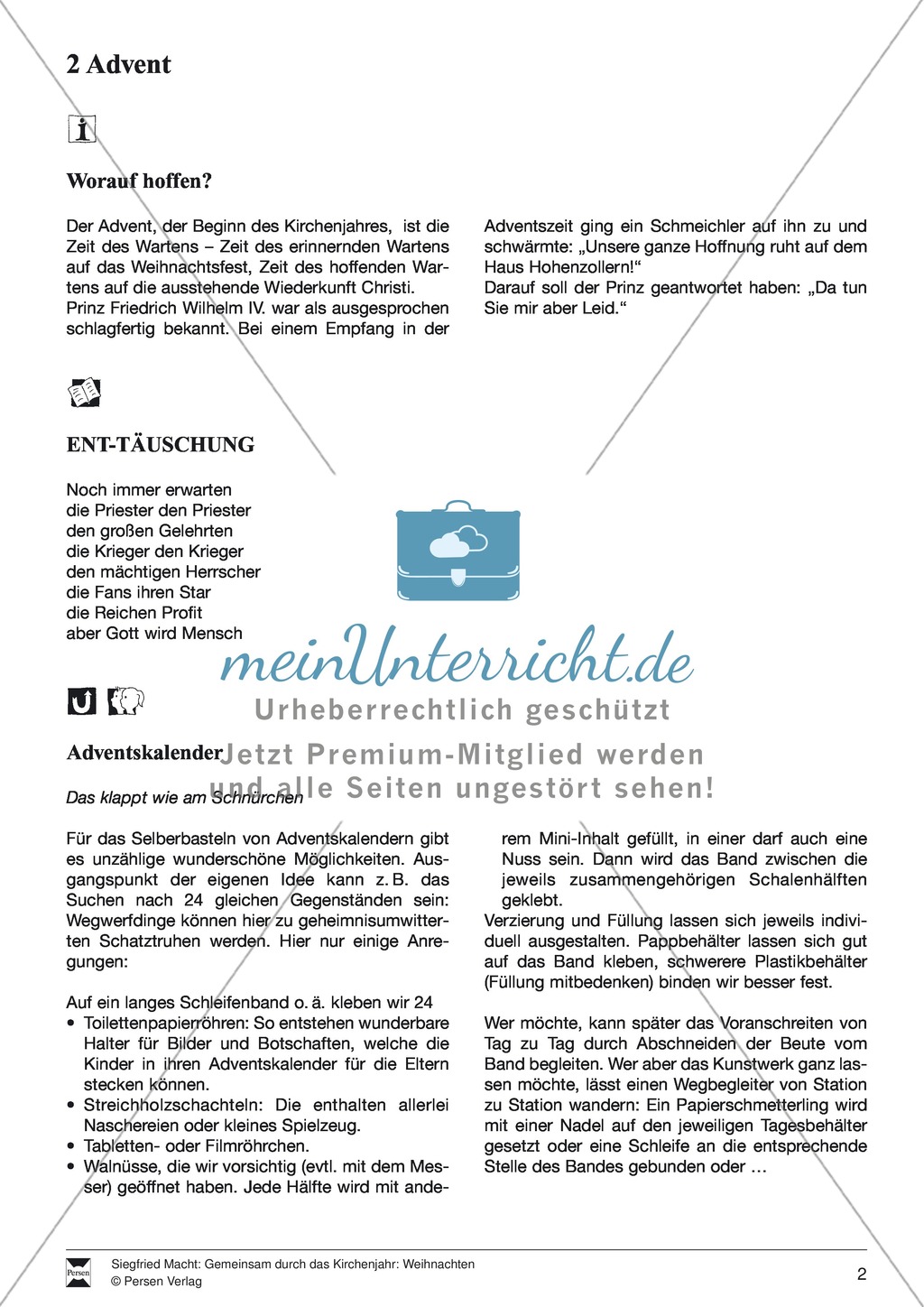 Advent: Gedicht, Adventskalender, Puzzle und himmlisches Jerusalem Preview 1
