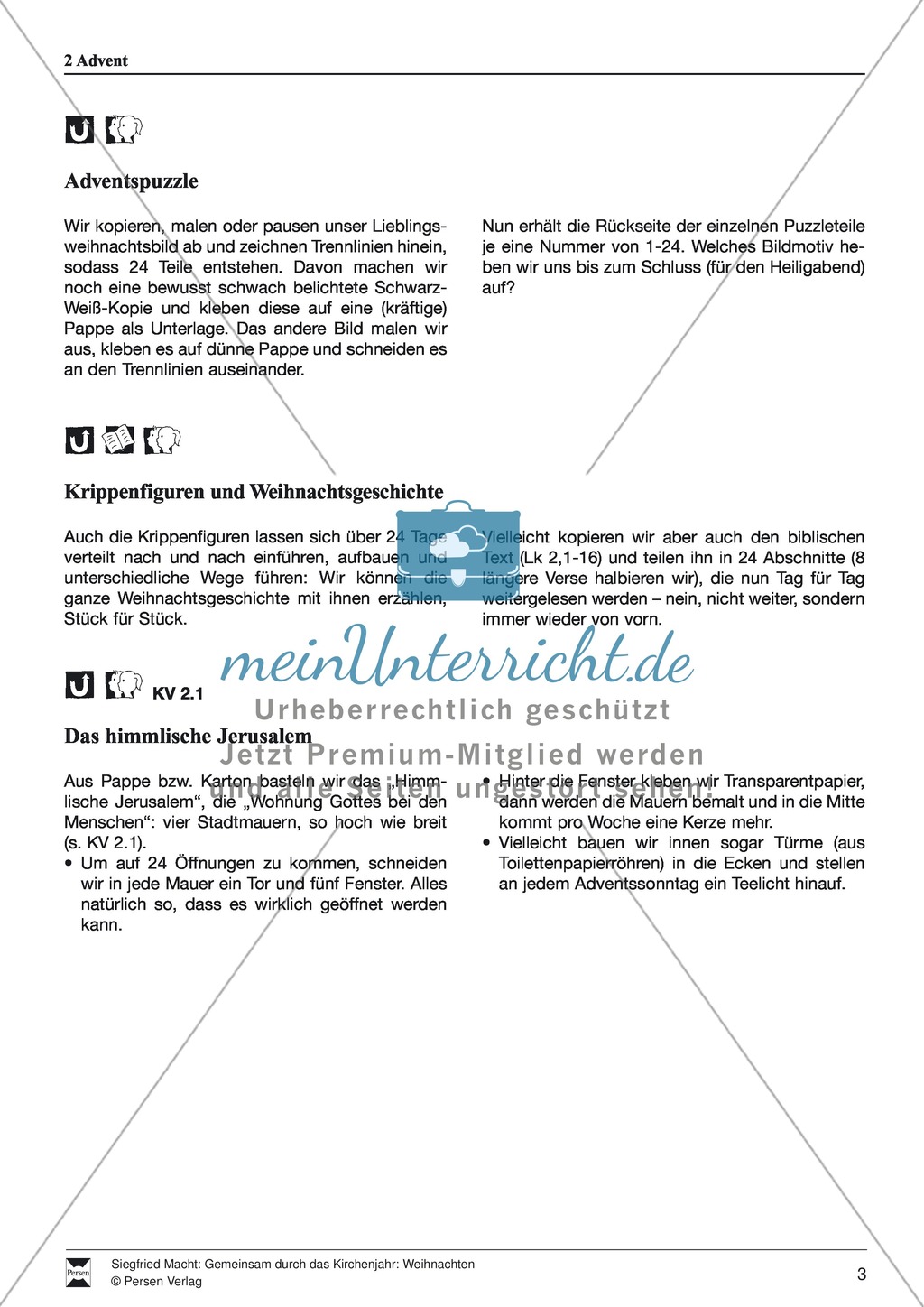 Advent: Gedicht, Adventskalender, Puzzle und himmlisches Jerusalem Preview 2