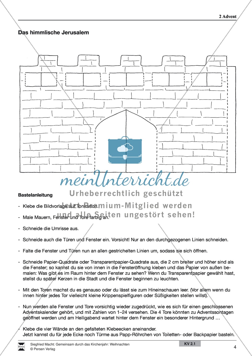 Advent: Gedicht, Adventskalender, Puzzle und himmlisches Jerusalem Preview 3