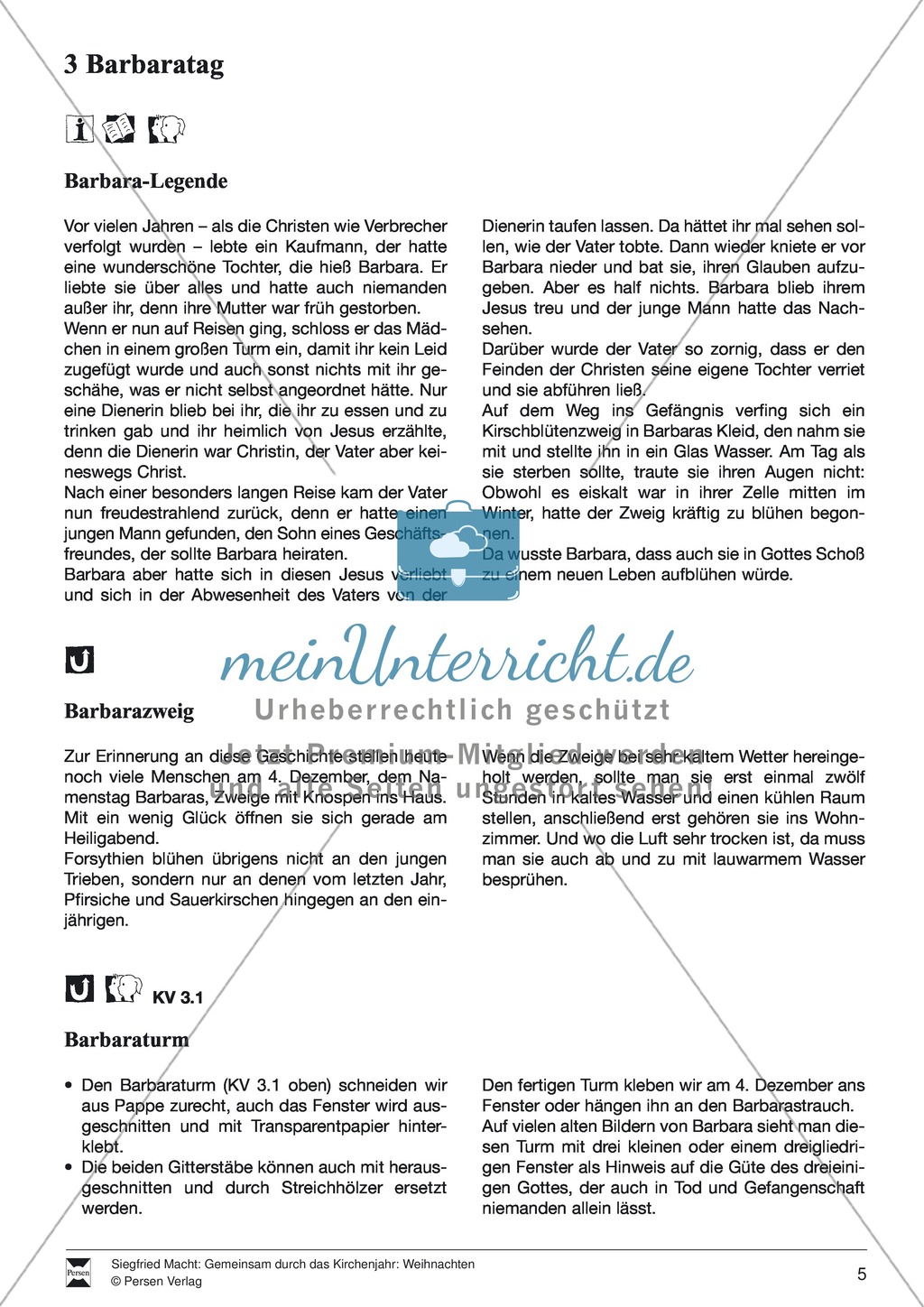 Barbaratag: Legende, Barbarazweig, Barbaraturm und Papierblüten Preview 1