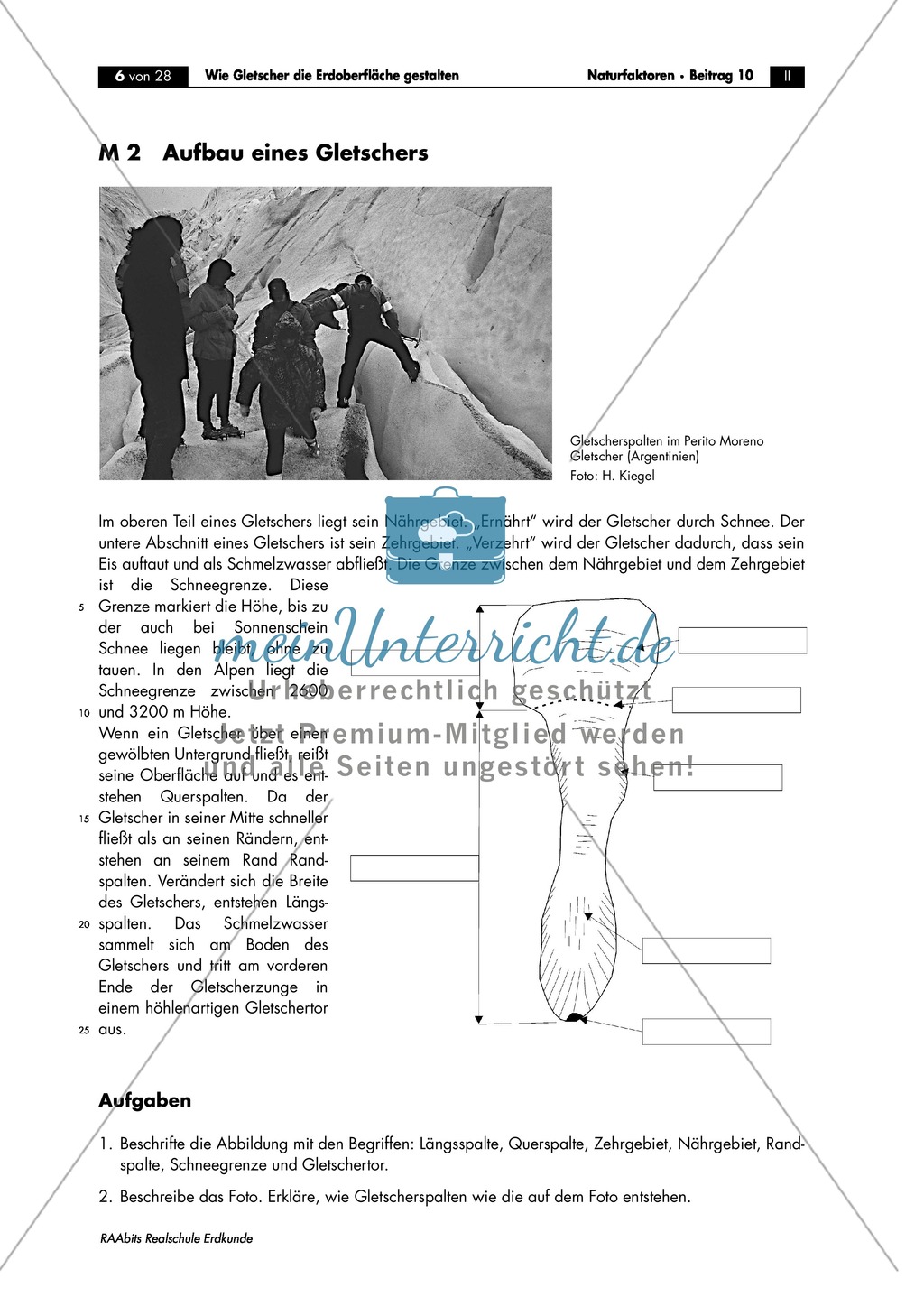 Entstehung + Aufbau eines Gletschers kennen lernen: Arbeitsblätter und Aufträge Preview 2