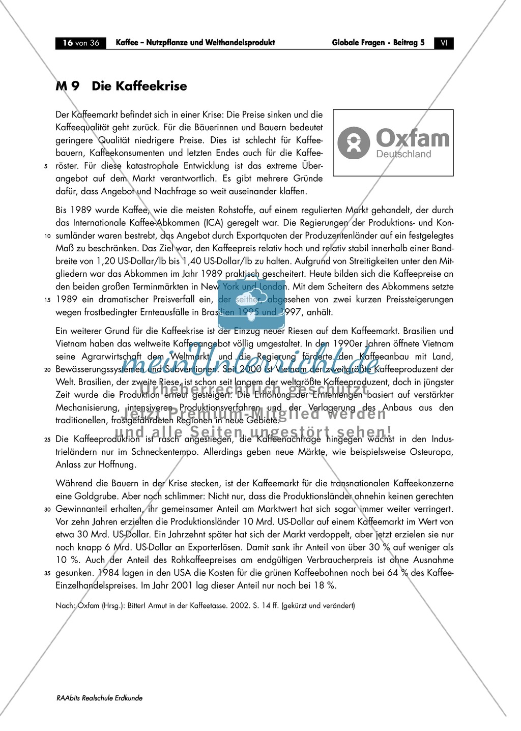 Kaffee und Wirtschaft - Kaffepreise, Exportabhängigkeit Preview 4
