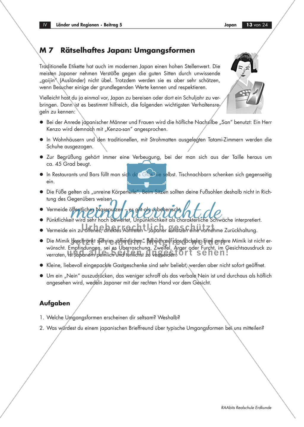 Bräuche und Sitten im modernen Japan kennen lernen: Begrüßungsformen + Umgangsformen Preview 3