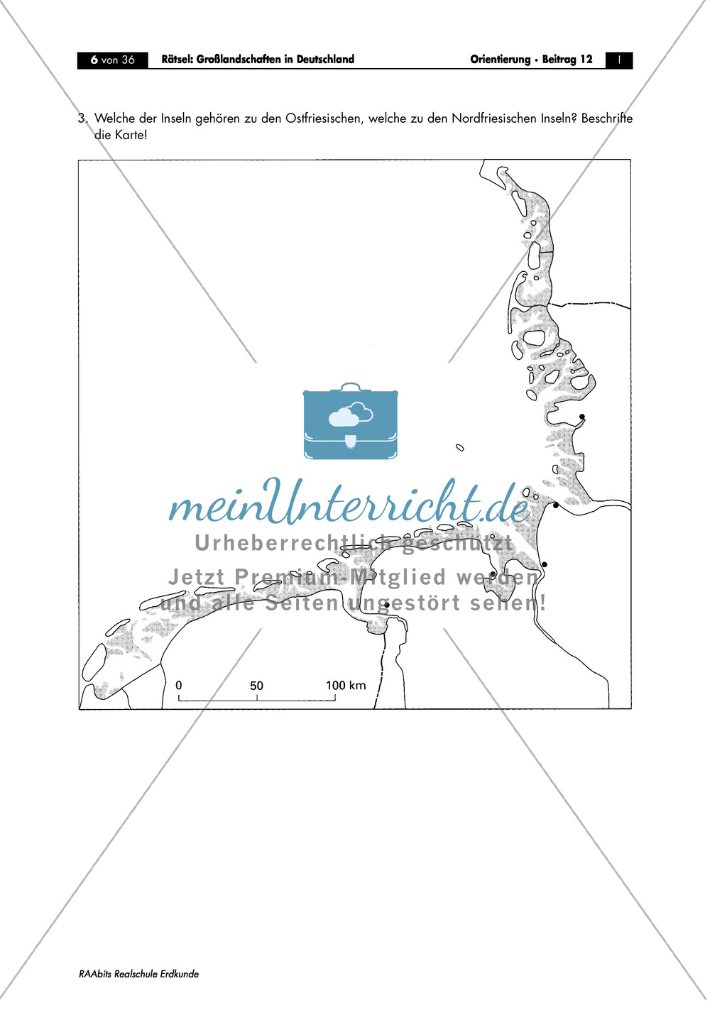 Großlandschaften in Deutschland - ein Rätsel: Inseln in der Nord- und Ostsee Preview 2