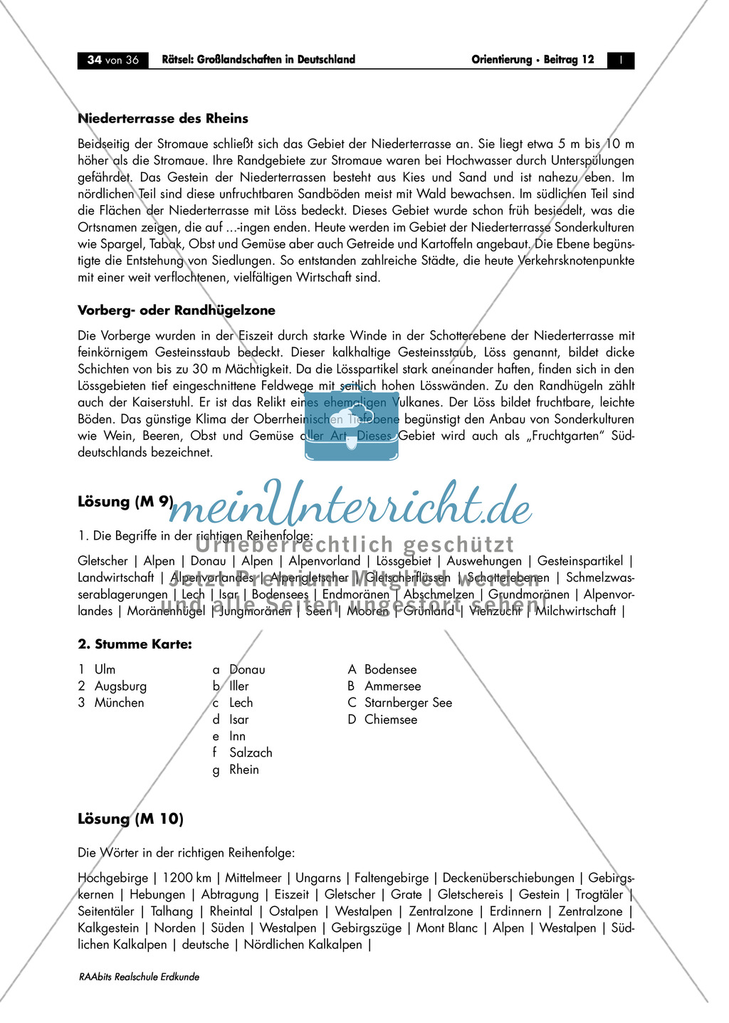 Großlandschaften in Deutschland - ein Rätsel: Die Oberrheinische Tiefebene Preview 4