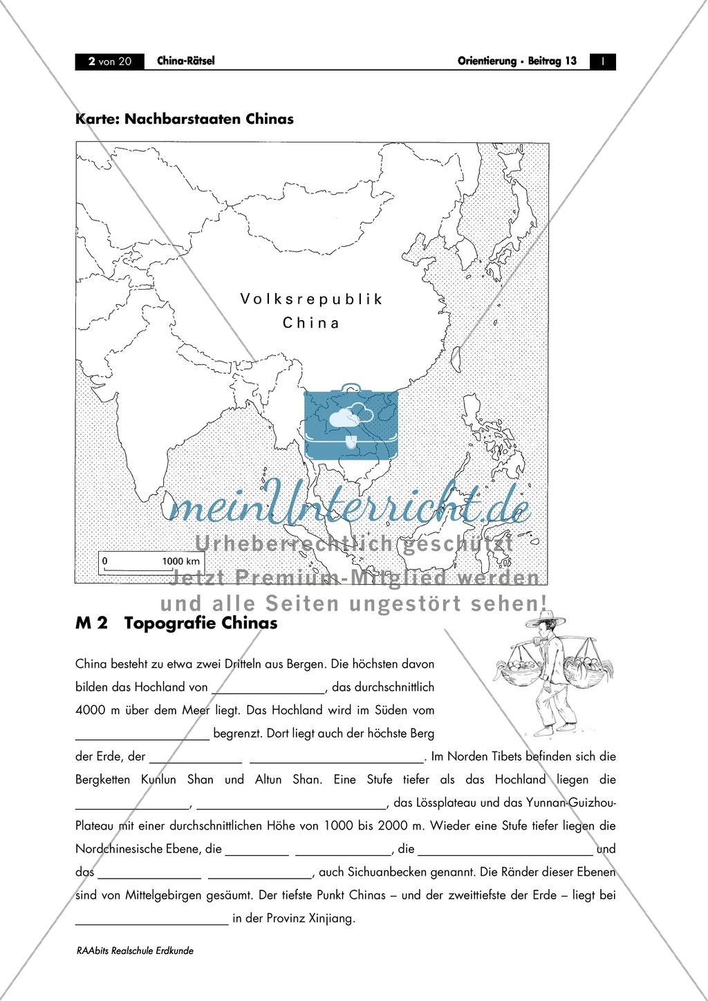 China - Länderkunde: Topografie + Klimazonen + Landwirtschaft Preview 2
